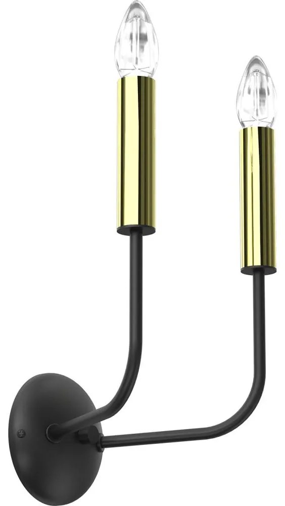 Nástenná lampa AKASYA 2xE14/15W/230V čierna/zlatá