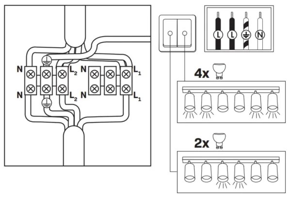 LED RGBW Stmievateľné kúpeľňové bodové svietidlo TURYN 6xGU10/6,5W/230V IP44 biela
