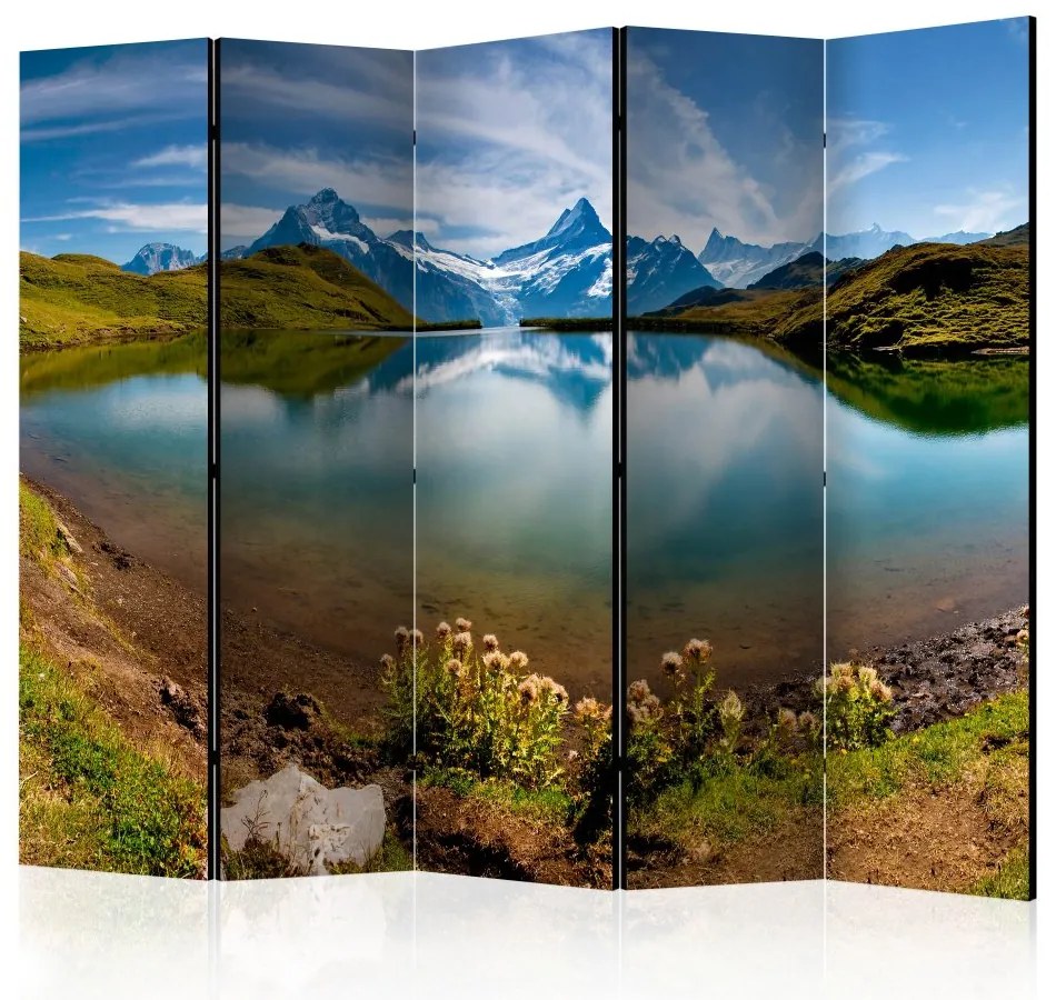 Artgeist Paraván - Lake with mountain reflection, Switzerland [Room Dividers]
