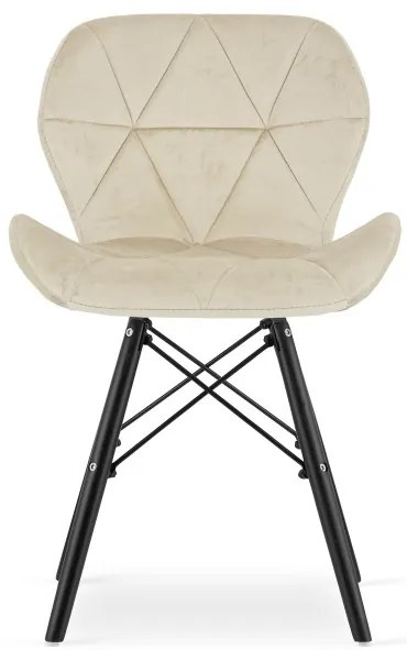Jedálenská stolička LAGO zamatová, béžová / čierna