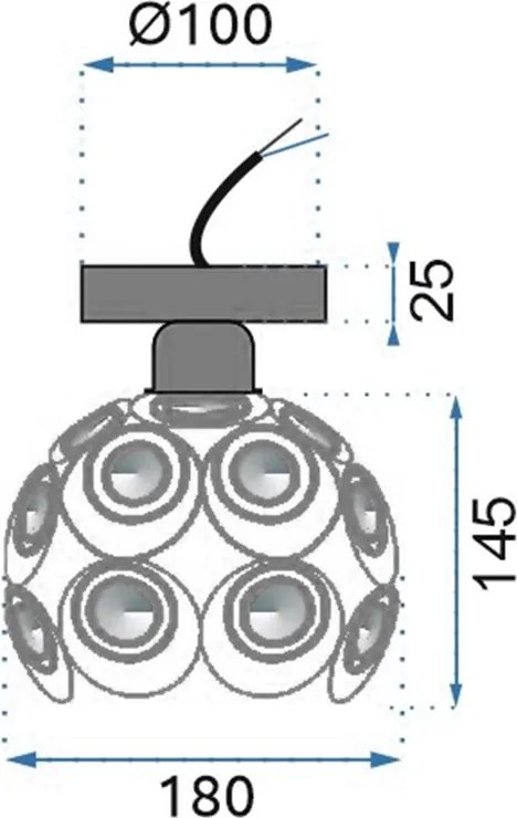 Toolight - Stropná lampa E27 60W APP205-1C, zlatá, OSW-00401