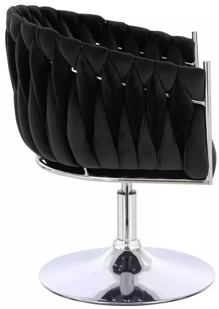 LuxuryForm DESIGN Stolička NORDEN VELUR na striebornom tanieri - čierna
