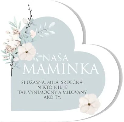 Ceduľka z dreva srdce stojace NEP 15,5x1,8x15,5 cm