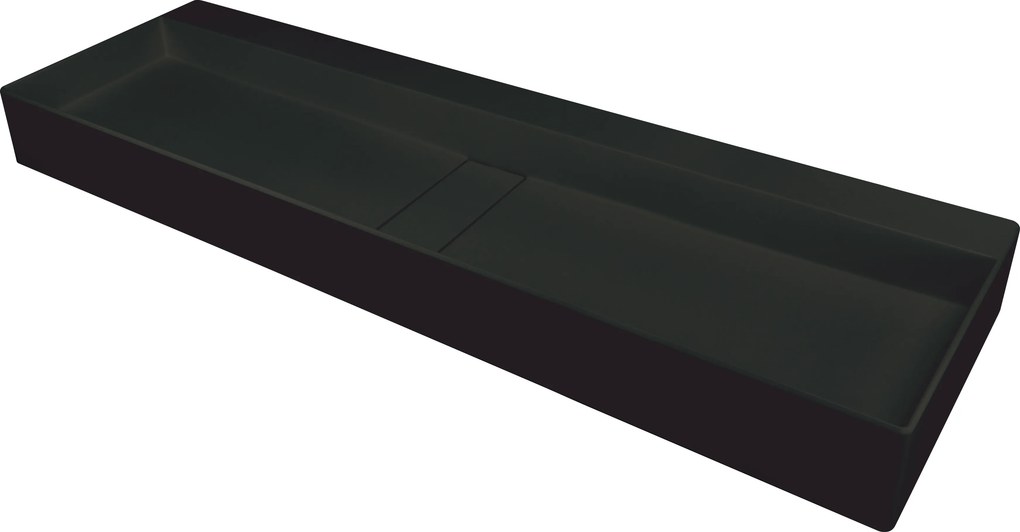 Deante Umývadlo na dosku Blur 120x40 cm - CQB NU2S, granit, čierna