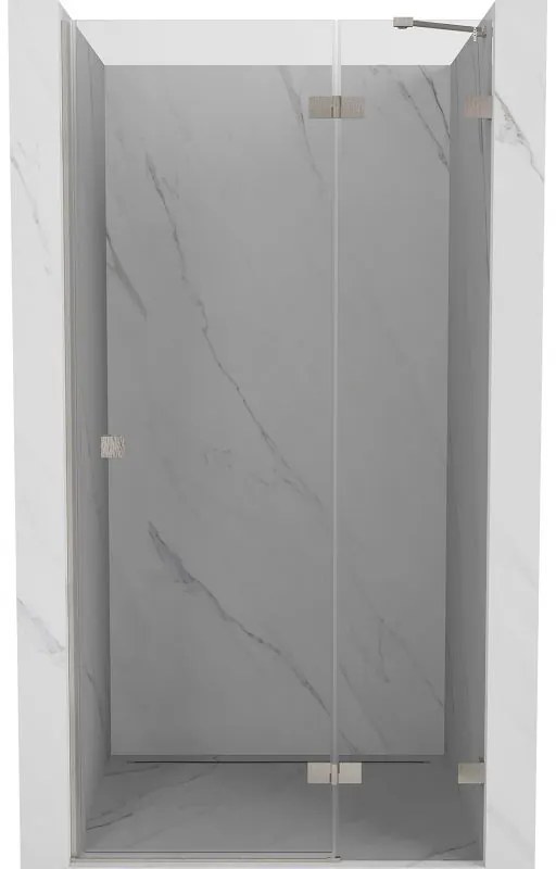 Mexen, Mexen Lunar pravé otočné sprchové dvere 125 cm, transparentné, brúsený nikel - 834-125-000-97-00-P