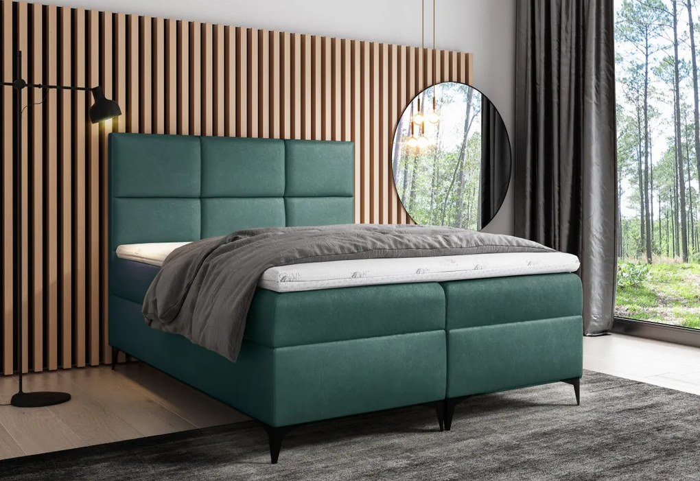 Čalúnená posteľ boxspring GRETA + úložný priestor + vrchný matrac - fancy 90 / 140x200