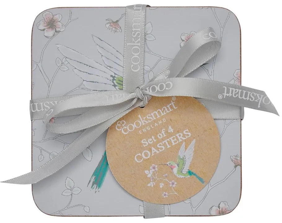 Sivé tácky v súprave 4 ks Hummingbirds – Cooksmart ®