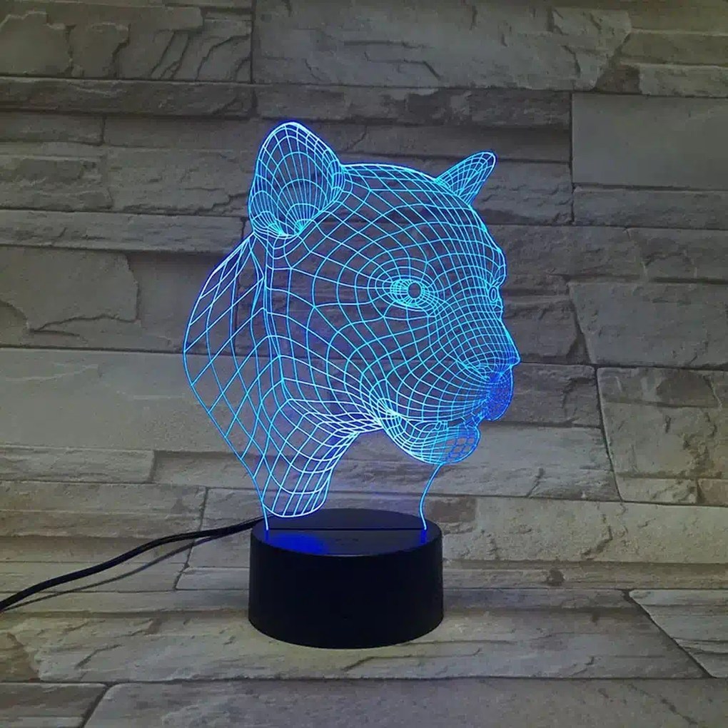 3Dmix 3DL-CRK018 – 3D LED nočná lampa - Puma (Crack základňa)