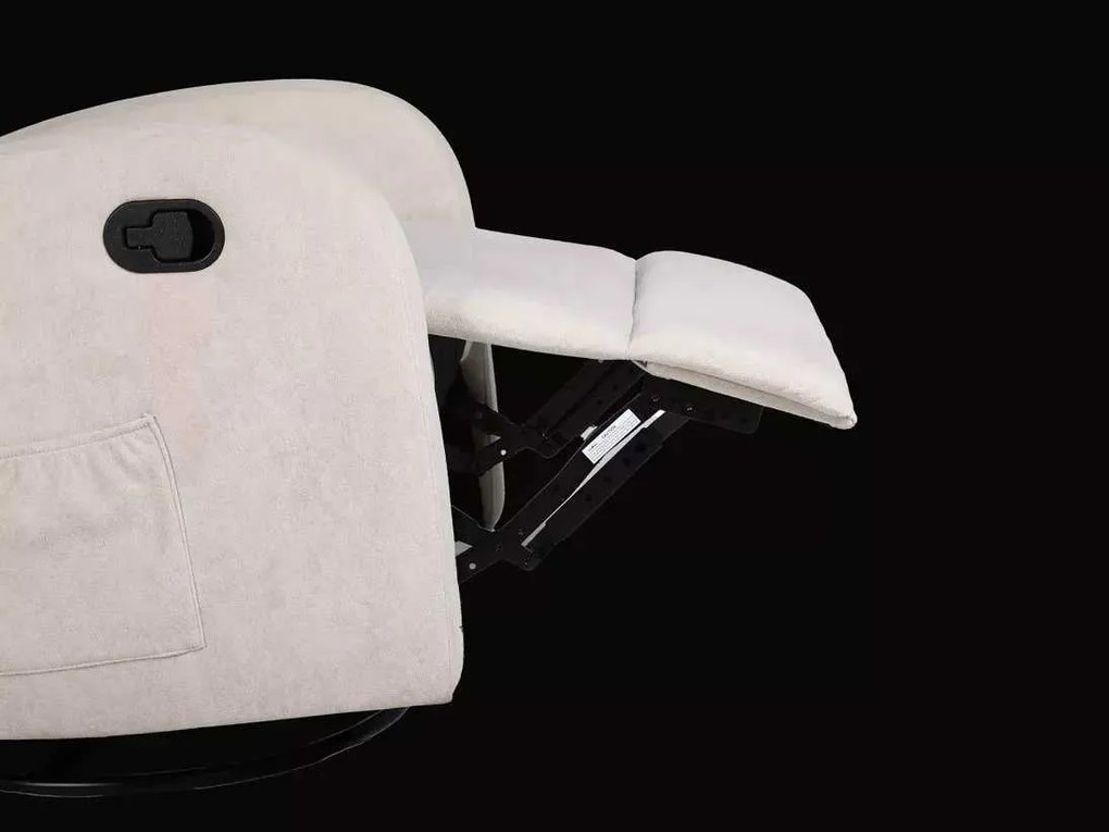 LuxuryForm DESIGN Televízne kreslo BRUNO otočné, hojdacie s polohovaním - béžové