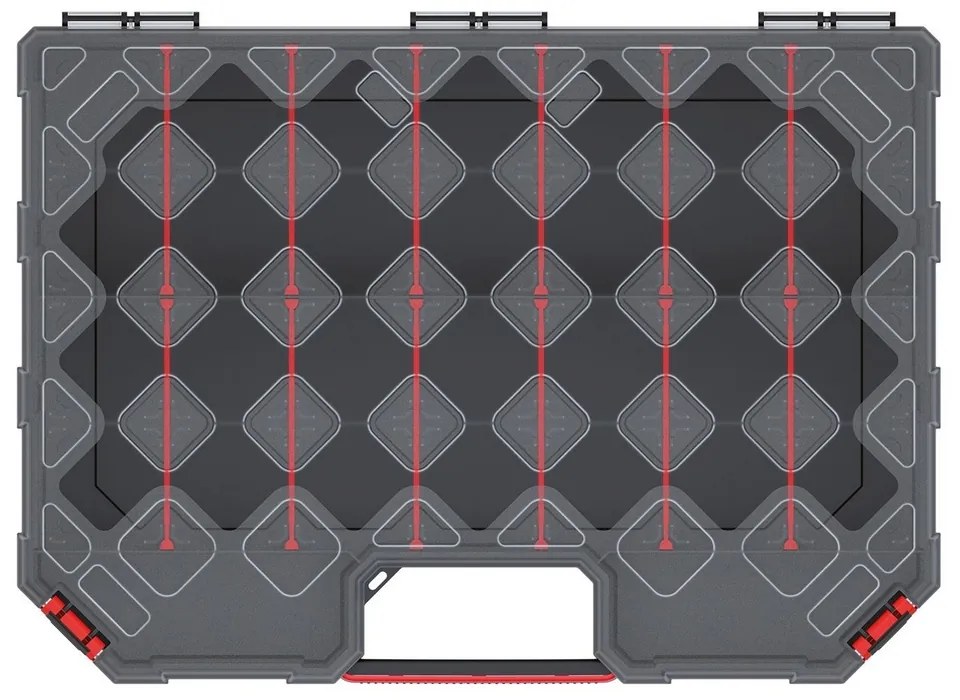 Kufríkový organizér 39 × 28,4 × 10,5 cm, prepážky, čierna
