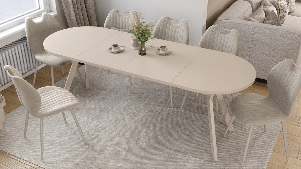 Mazzoni ALMO Kašmír / kašmírové nohy - OVÁLNY ROZKLADACÍ STÔL 120-220 cm PRE 10-12 OSÔB