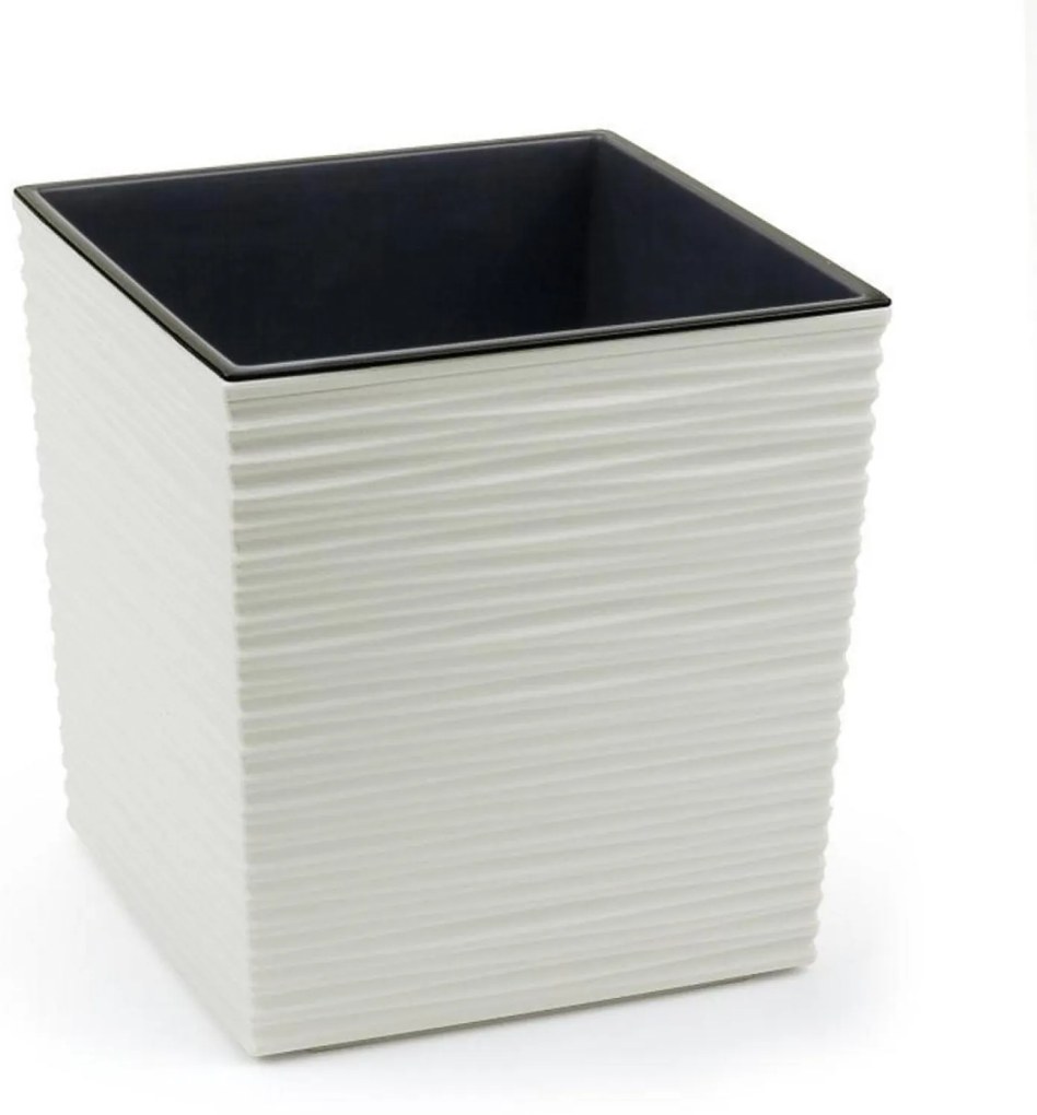 Kvetináč UH 250 mm JUKA DLUTO biely výška 260 mm biely štvorcový KLC