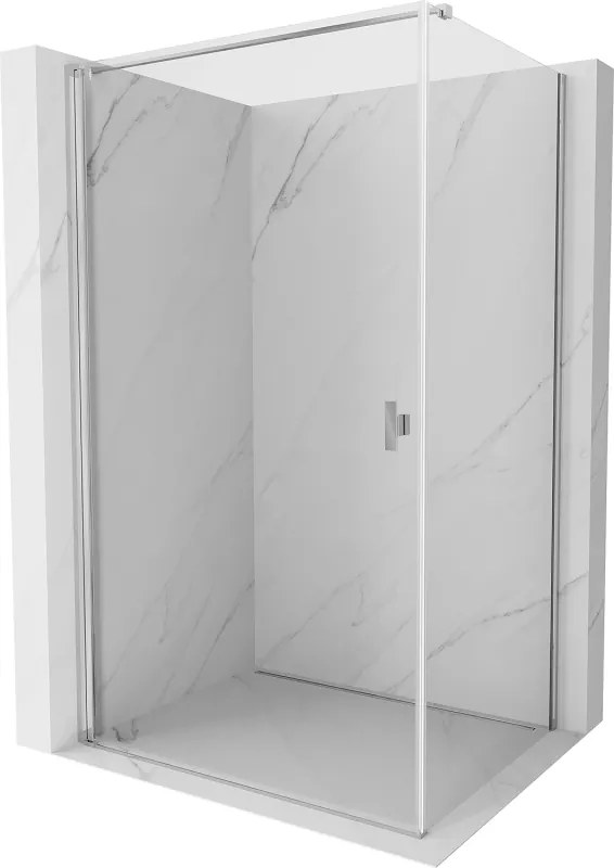Mexen Mist-B, 1-krídlový výklopný sprchový kút 95 x 85 cm, číre sklo, chrómový profil, 8A2T-095-085-01-00