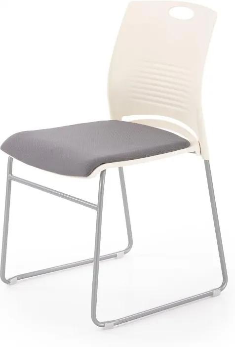 Konferenčná stolička CALI biela / sivá Halmar