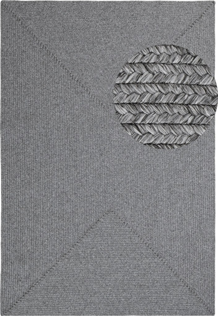 Hanse Home, Kusový koberec Braided 105551 Light Grey – na von aj na doma, 120x170, šedá, chodba / predsieň