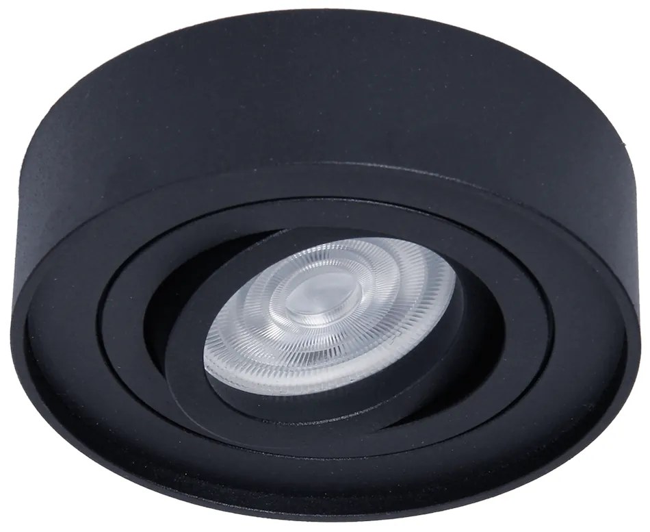 EUlight Podhľadové svietidlo Nusa Round, 1x čierne kovové tienidlo, (možnosť polohovania), b