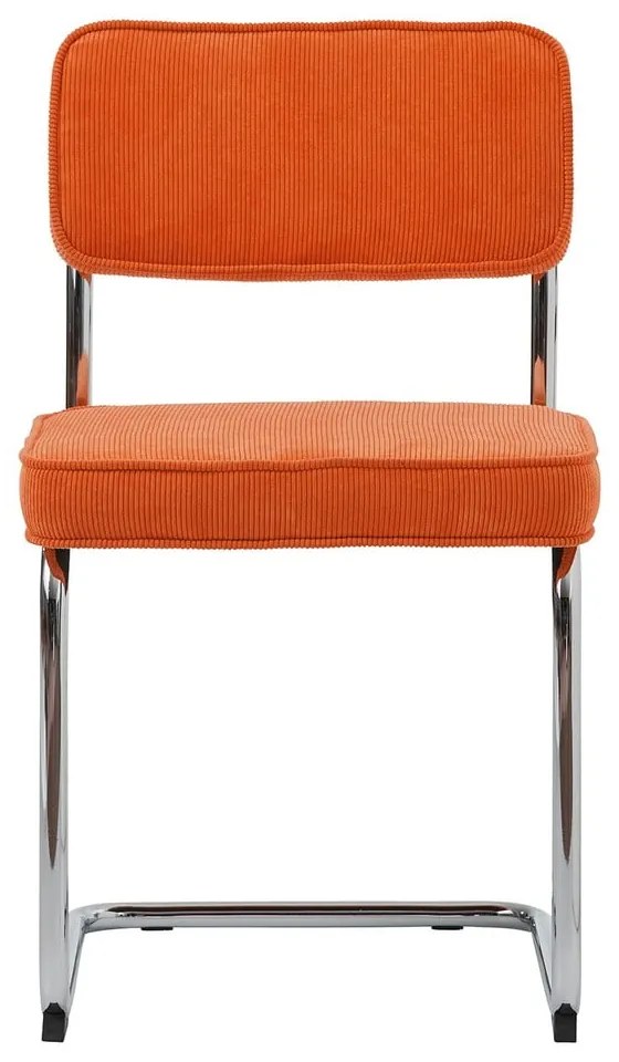 Oranžová menčestrová jedálenská stolička Rupert – Unique Furniture