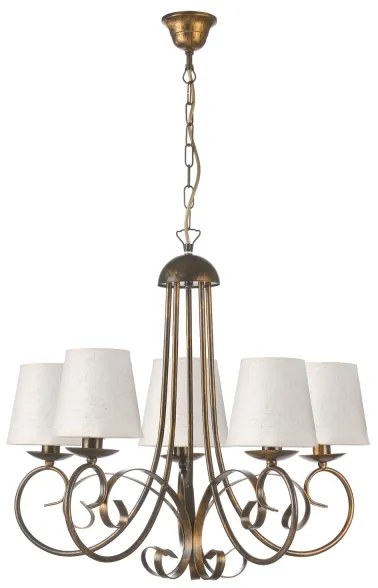 ONLI - Luster na reťazi POMPEI 5xE14/6W/230V bronzová