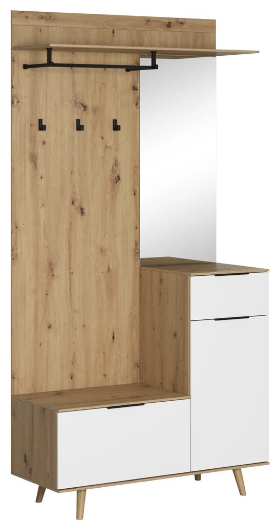 Predsieňová stena Nordic A 100 cm dub Artisan/biela