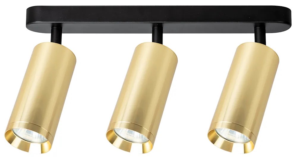 Bodové svietidlo Mica, 3x zlaté kovové tienidlo, b