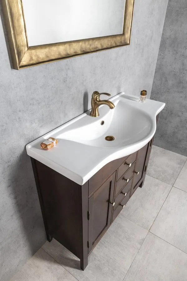 Aqualine, ZARA 100 keramické umývadlo na nábytok 99,5x46,5cm, biela, 10100