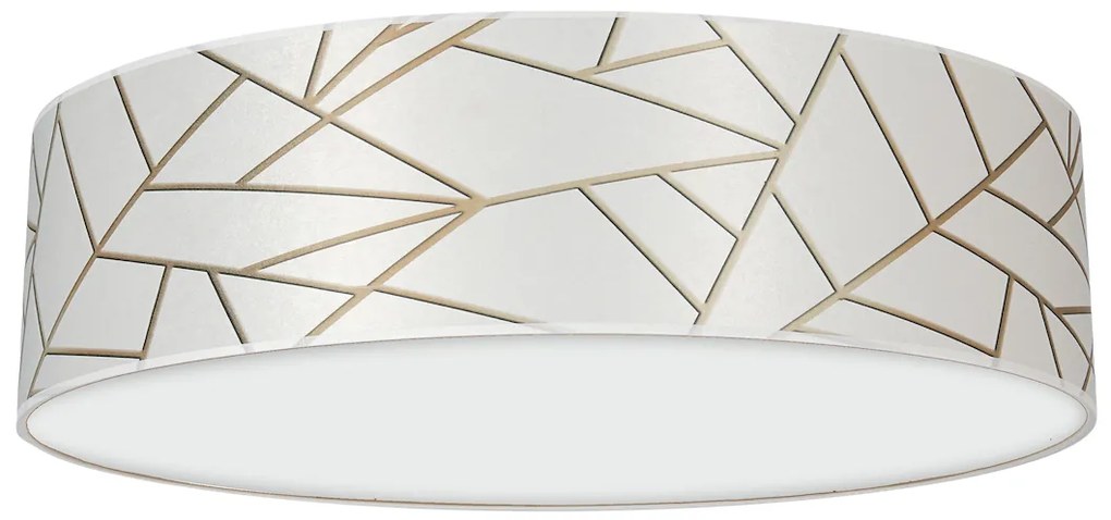 Stropné svietidlo Ziggy Round, 1x biele/zlaté textilné tienidlo, (biele plexisklo), (fi 50 cm)