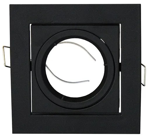BERGE Podhľadové bodové svietidlo BRG70452 výklopné - hliník - štvorec - čierna matná