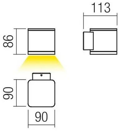 Redo 9069 - LED Vonkajšie nástenné svietidlo BETA LED/6W/230V IP54