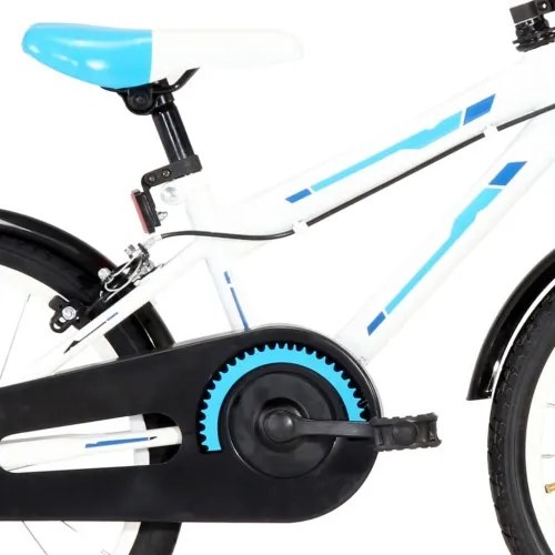 vidaXL Detský bicykel modrý a biely 18 palcový-