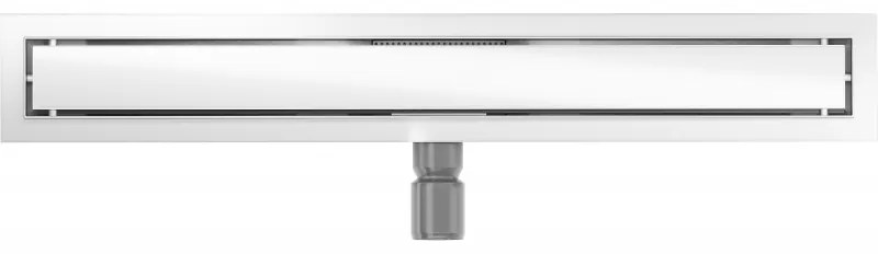 Mexen Flat nerezový sprchový žľab 60 cm vzor biele sklo, 1027060-15