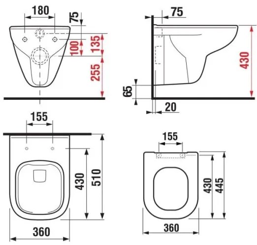 JIKA H8666140000001 - Závesné WC DEEP + WC sedátko SoftClose DEEP
