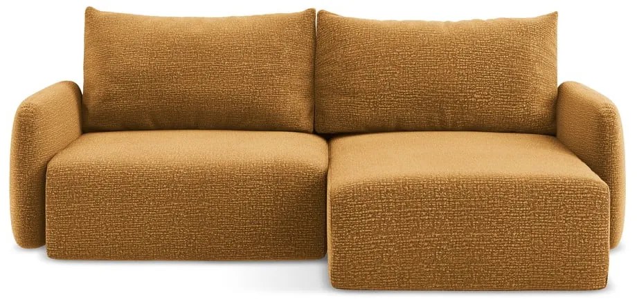 Oranžová rozkladacia/s úložným priestorom rohová pohovka (pravý roh) Kalena – Makamii