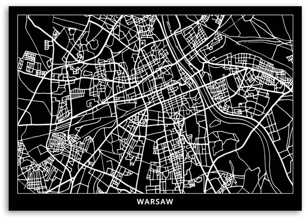 Gario Obraz na plátne Plán mesta Varšava Rozmery: 60 x 40 cm