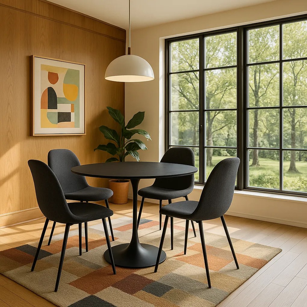 Noela Okrúhly jedálenský stôl v dekore čierneho dreva ORBIS 100