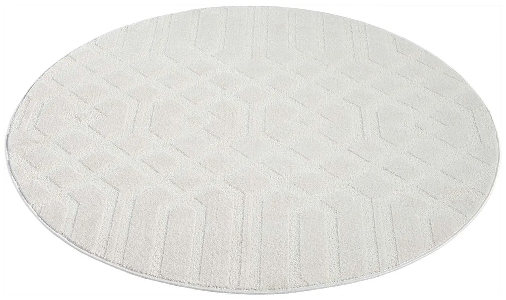 Dekorstudio Okrúhly koberec do obývačky FLAIR 138 - krémový Priemer koberca: 200cm