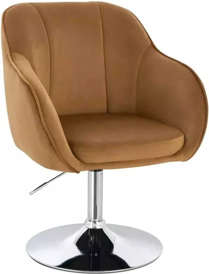 LuxuryForm DESIGN Stolička AVOLA VELUR na striebornom tanieri - medová