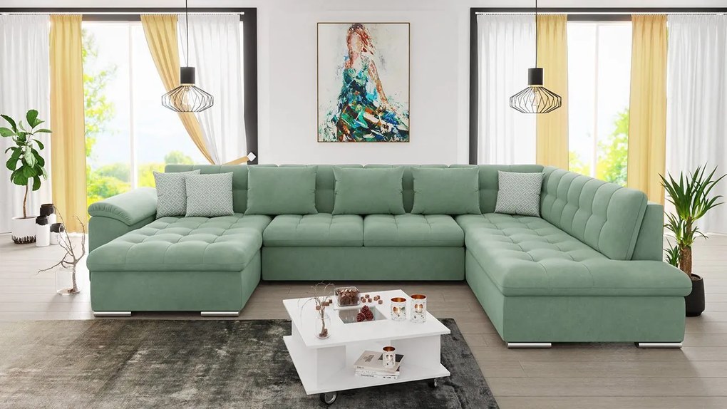 Rohová sedacia súprava Tony Bis, Dostupné poťahy: Uttario Velvet 2954 + Uttario Velvet 2954 + Evo 29, Strana: Ľavá - U