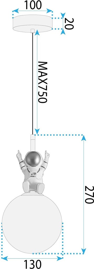 Toolight Cosmo, stropné svietidlo 1xE27 APP1805-1CP, OSW-05974
