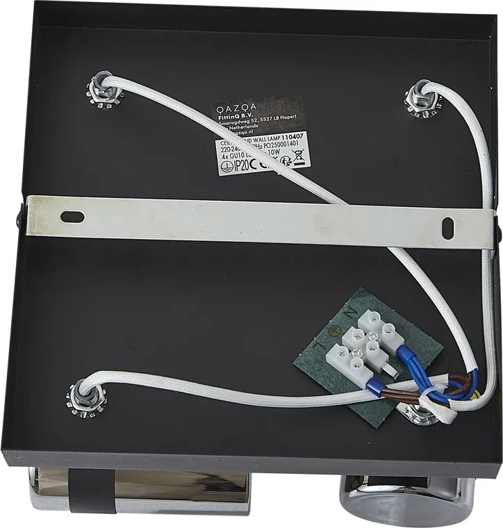 Stropný reflektor čierny s dymovým sklom 4-svetlá otočný a naklápací - Gianni