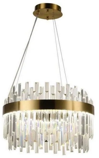 LED Stmievateľný luster na lanku LED/70W/230V 3000-6500K zlatá + diaľkové ovládanie