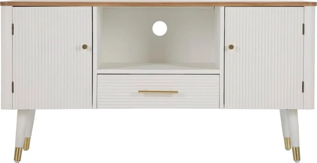 Dizajnový TV stolík Gerlinde 117 cm biely