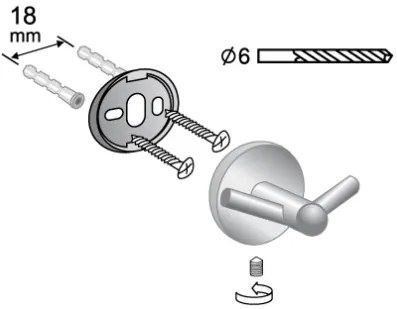 BISK Erga FOR YOU, dvojitý háčik na uteráky, chrómová, ERG-01173