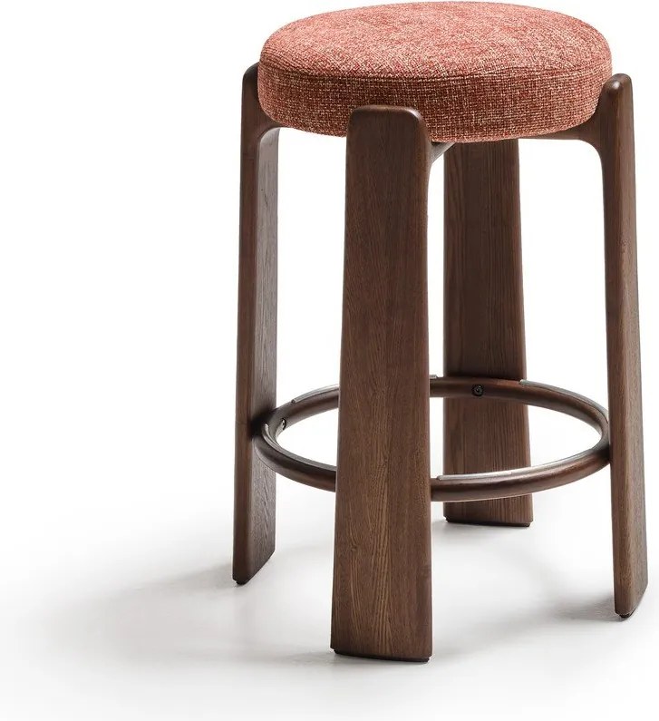 Barová stolička z jaseňového dreva v terakotovej farbe/v tmavo prírodnej farbe (výška sedadla 75 cm) Granite – Kave Home