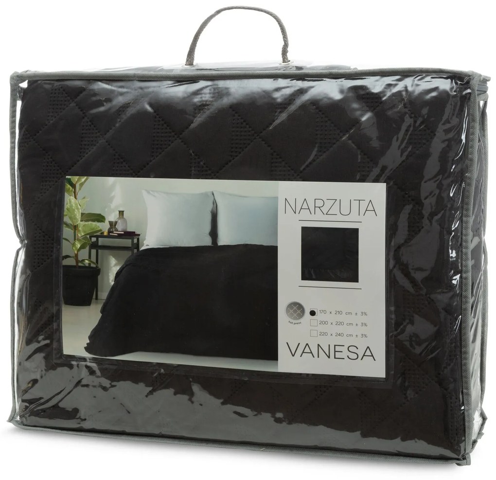 PREHOZ NA POSTEĽ VANESA 200X220 CM ČIERNY