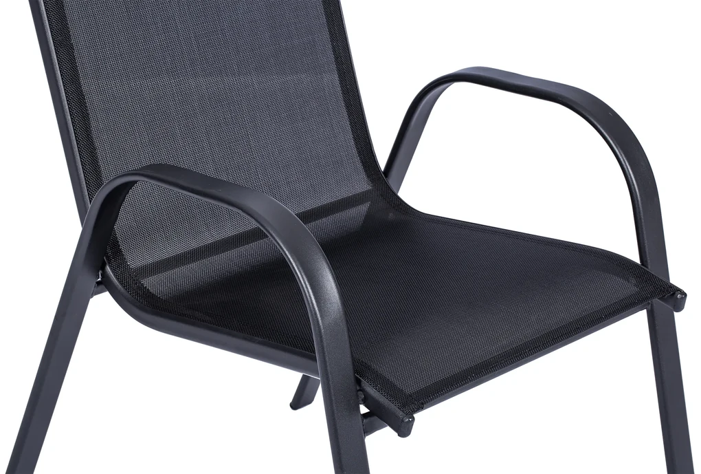 Záhradný jedálenský set Porto 150 cm + 4x kovová stolička Ramada