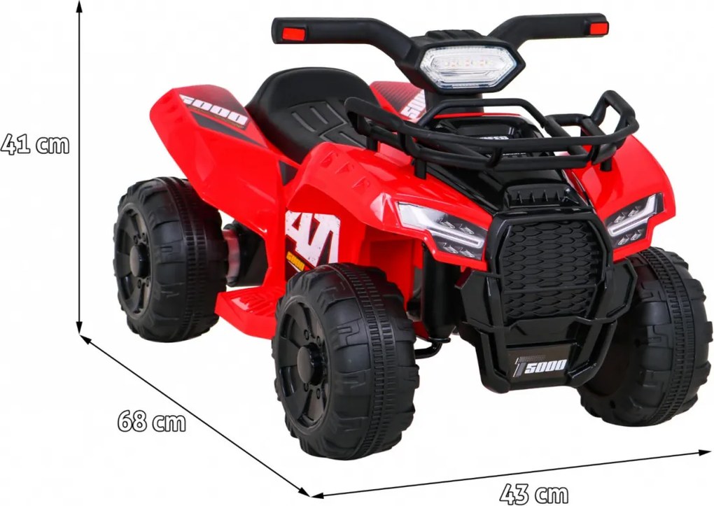 Ramiz Detská štvorkolka na batérie Storm červená + motor 25W + MP3 USB + LED