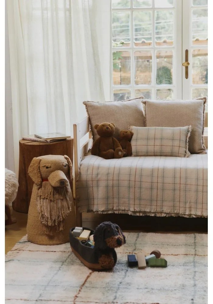 Tmavohnedý látkový detský kôš na hračky 59x16x23 cm Sparky – Lorena Canals