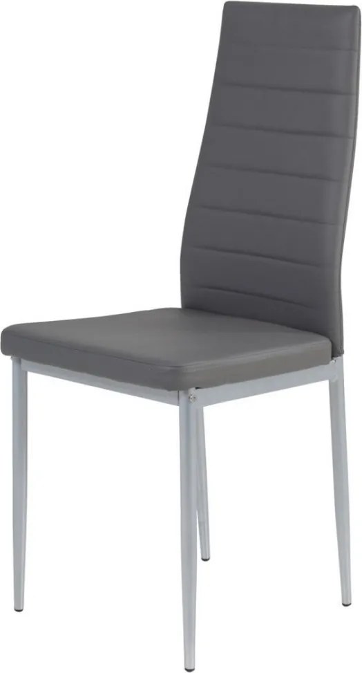 Jedálenský set (3 diely) Duo, šedý betón/sivá ekokoža