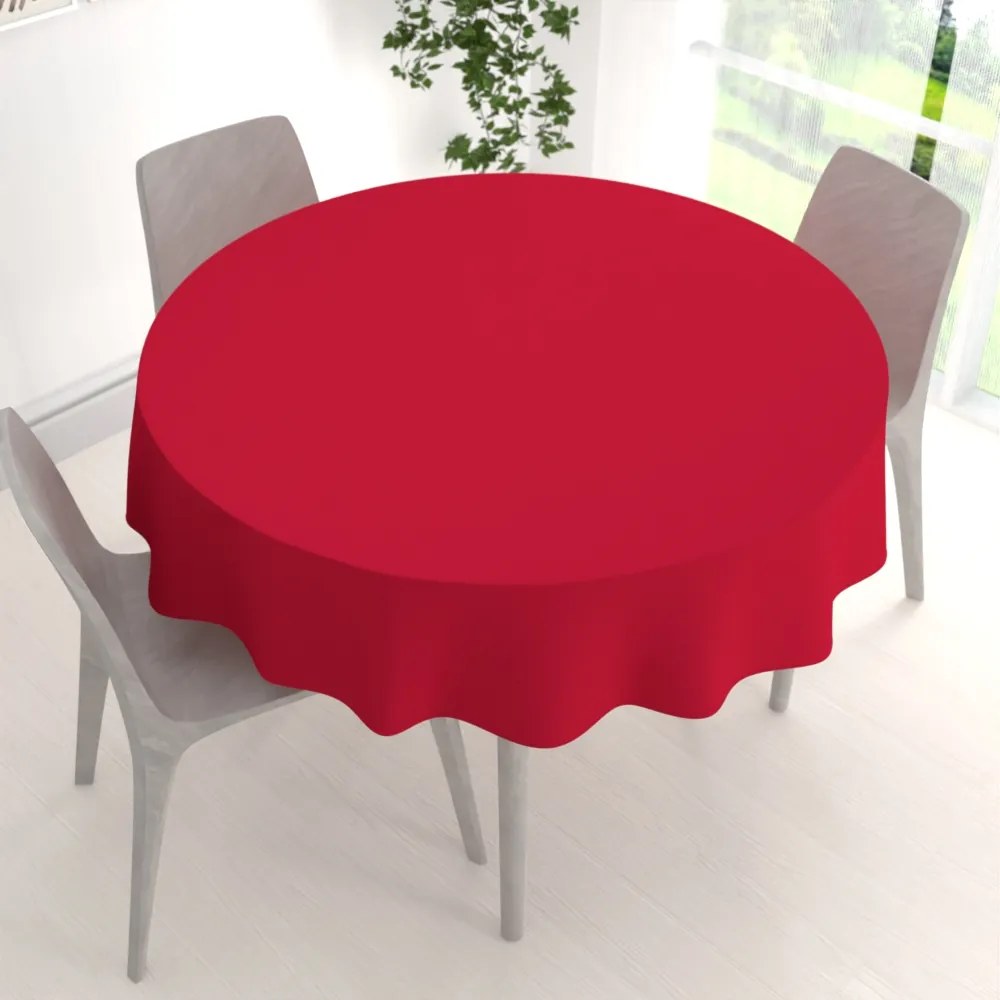 Biante Dekoračný okrúhly obrus Rongo RG-060 Červený Ø 120 cm
