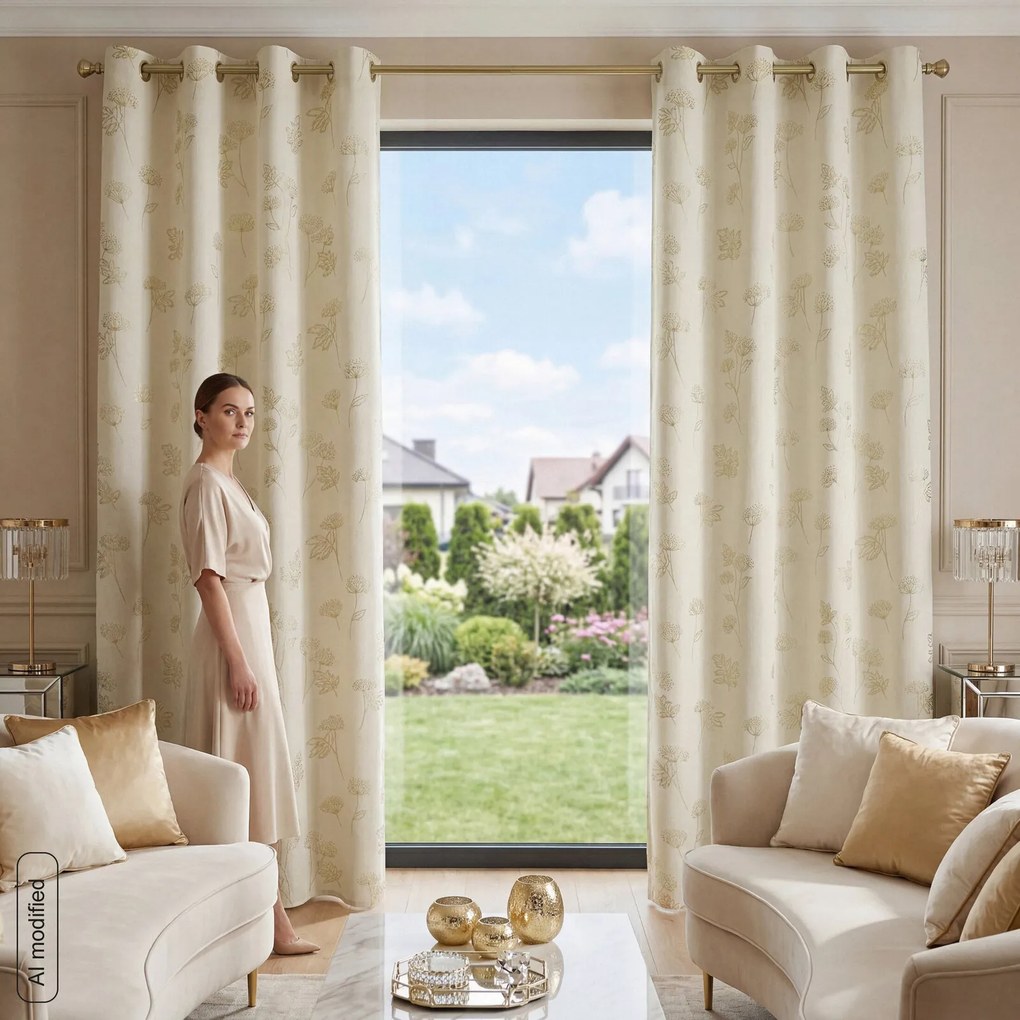 ZÁVES NA KRÚŽKOCH MAGGIE 140X250 CM VZOROVANÁ